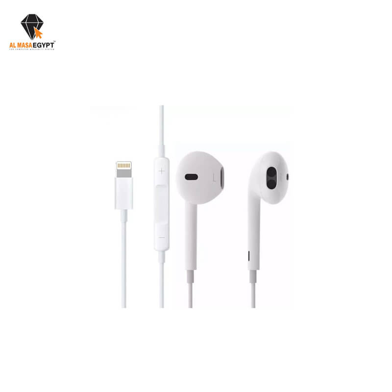 Connector: The earphones likely have a Lightning connector that plugs directly into the device’s port.